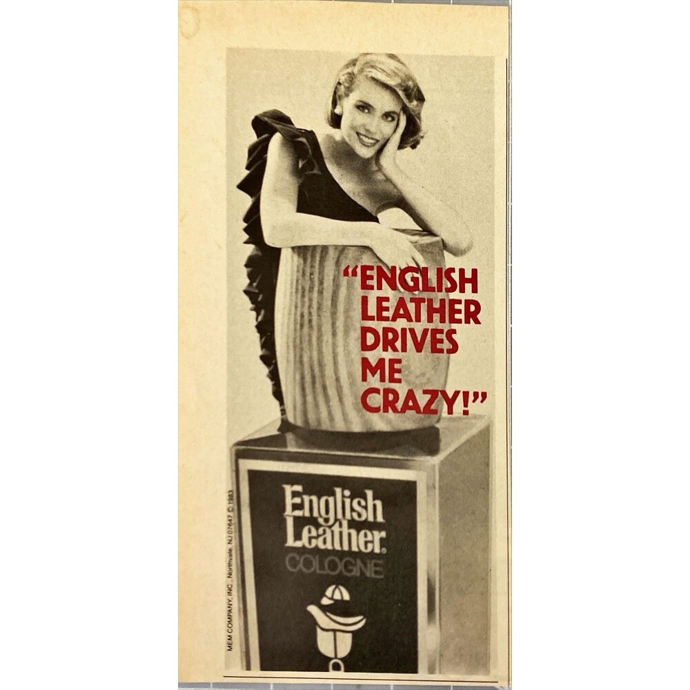English Leather Cologne "Drives me Crazy" Print Ad 1983